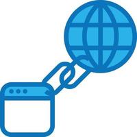 link inbound backlink website seo - blue icon vector