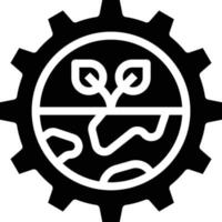 gear ecology world save function - solid icon vector