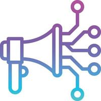 marketing promotion ai artificial intelligence - gradient icon vector