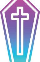 coffin corpse vampire tomb halloween - solid gradient icon vector