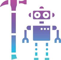 invention robot hammer creative - solid gradient icon vector