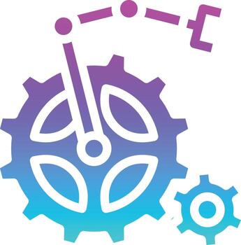 configuración de automatización ai inteligencia artificial - icono de gradiente sólido vector