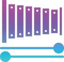 xylophone music mullet instrument entertainment - solid gradient icon vector