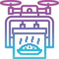 drone flying aerial food delivery - gradient icon vector