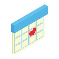 fecha de amor icono isométrico 3d vector