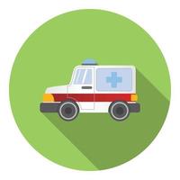 Ambulance car icon, flat style
