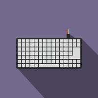 Computer keyboard icon, flat style vector