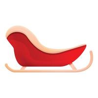 Santa sleigh icon, cartoon style vector