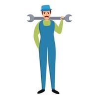 Working mechanic icon, cartoon style vector