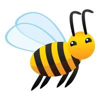 Flying bee icon, cartoon style vector