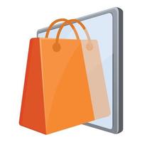 Commerce online shopping icon, cartoon style vector