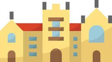 edificio de estudio de la escuela del castillo de la universidad - icono plano vector