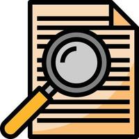 search report magnifying glass data creative - filled outline icon vector