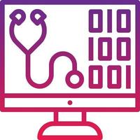 health care computer ai artificial intelligence - gradient icon vector