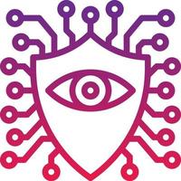 security safety ai artificial intelligence - gradient icon vector