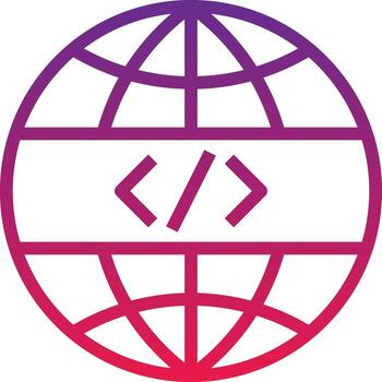 etiquetas html world website seo - icono degradado vector