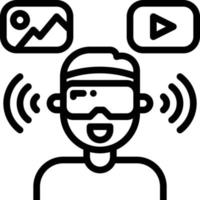 vr virtual reality avatar entertainment - outline icon vector