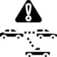 collision avoidance warning ai artificial intelligence - solid icon vector