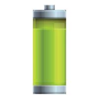 Green battery icon cartoon vector. Charge energy vector