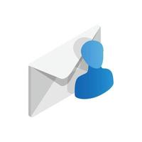 Email recipient icon, isometric 3d style vector