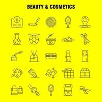 iconos de línea de belleza y cosmética establecidos para infografía kit uxui móvil y diseño de impresión incluyen cuchilla cortada ubicación cosmética belleza cosmética baño conjunto de iconos vector