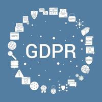 conjunto de iconos de gdpr plantilla de vector de infografía