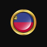 Liechtenstein flag Golden button vector