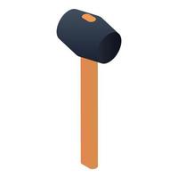 Hammer icon, isometric style vector