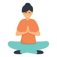 Weekend meditation icon, cartoon style vector