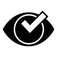 Check eye list icon, simple style vector