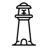 icono del faro de la costa, estilo de esquema vector