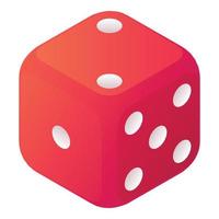 Poker dice icon, isometric style vector