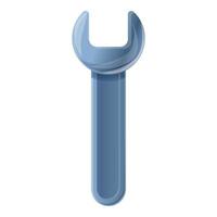 Steel wrench icon, cartoon style vector