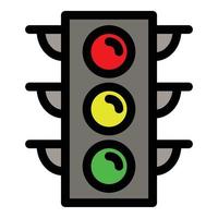 Traffic lights icon, outline style vector