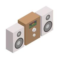 icono del sistema de sonido, estilo isométrico 3d vector