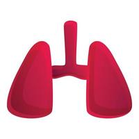 Healthy lungs icon, cartoon style vector