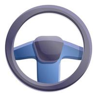 Leather steering wheel icon, cartoon style vector