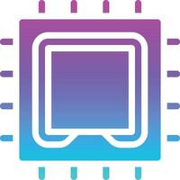 processor cpu card computer accessory - gradient solid icon vector