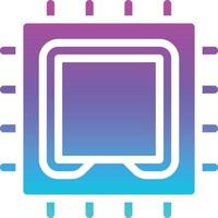 processor cpu card computer accessory - gradient solid icon vector