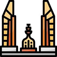 democracy monument thailand landmark bangkok - filled outline icon vector