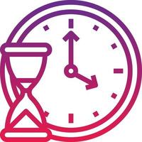 deadline clock hourglass creative time - gradient icon vector