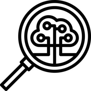 algoritmo de búsqueda ai inteligencia artificial - icono de contorno vector