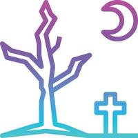 dead tree graveyard night tree halloween - gradient icon vector