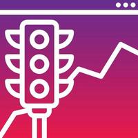 traffic monitoring chart analysis seo - solid gradient icon vector