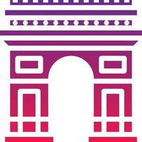 the arc de triomphe paris france landmark building - solid gradient icon vector