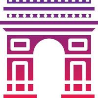 the arc de triomphe paris france landmark building - solid gradient icon vector