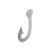 Fishing hook isometric 3d icon vector