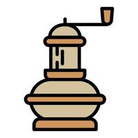 Manual coffee grinder icon, outline style vector