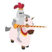 Knight with spear and horse vector