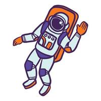 Astronaut icon, hand drawn style vector